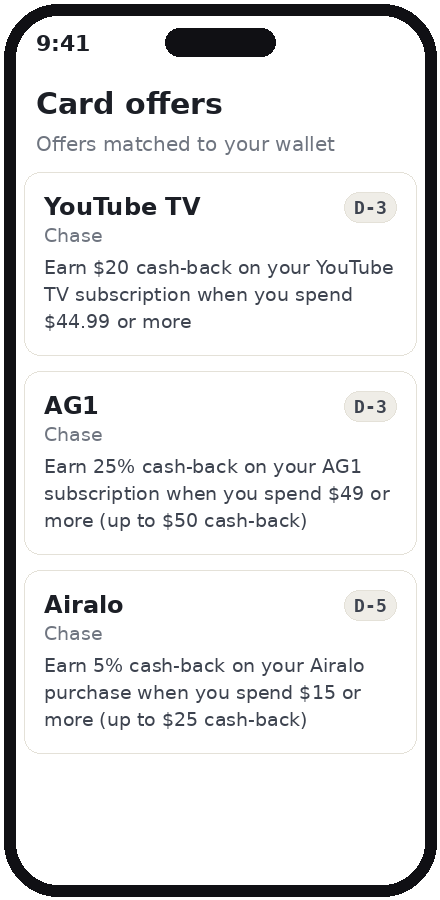 Card offers